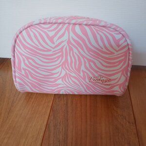 Pink & White Zebra Print Makeup Bag